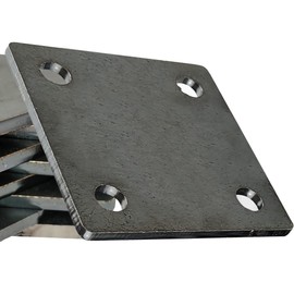 Jikacok 4-inch Steel Plate with Holes. 4"x4"Steel Plate Made from Premium 9 Gauge A36 Hot Rolled Mild Steel. Laser Cut Metal Plate with Smooth Edges. Weldable & Paintable Steel Plates.