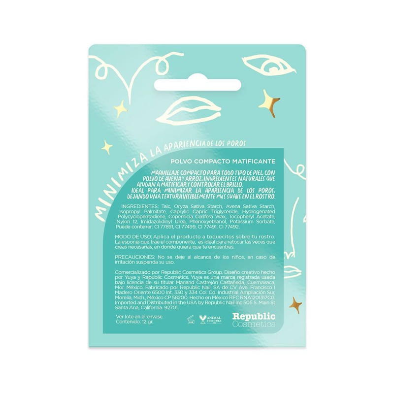 Yuya Polvo compacto matificante PC05, 12g…