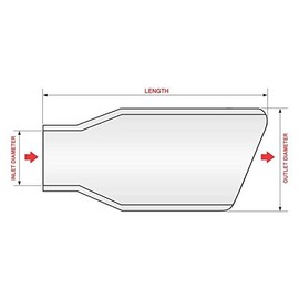 Jones Exhaust JST013B16 - Stainless Steel Rolled Edge Angle Cut Weld-On Double-Wall Chrome Exhaust Tip (2.25" Inlet, 3.5" Outlet, 16" Length)