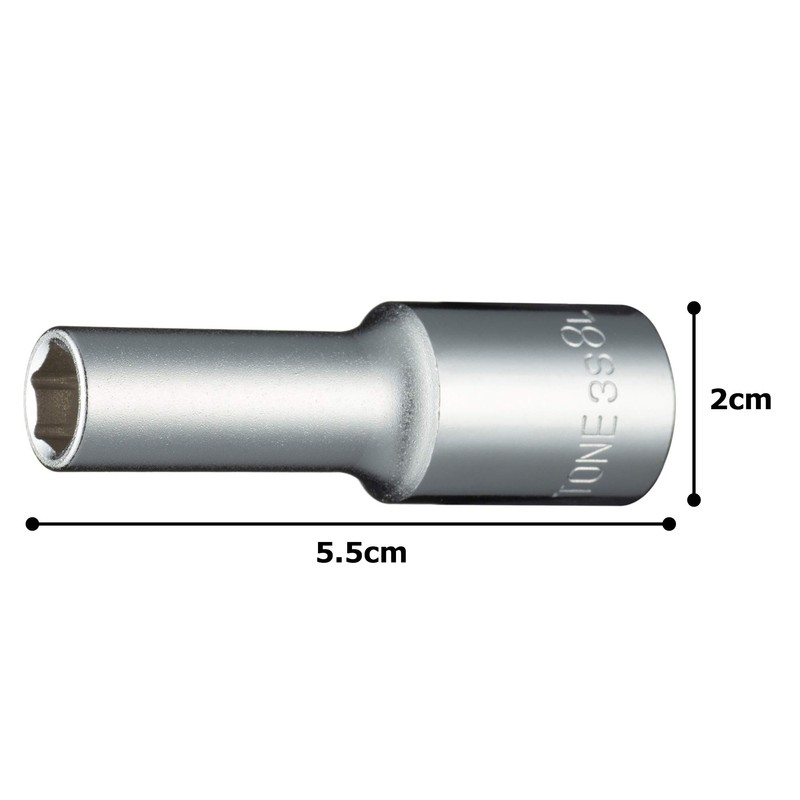 Tone HP3S-08L Deep Socket (6 Angle) 0.3 inch (9.5 mm)