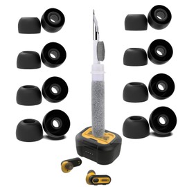 Vykyntow 8 Pairs Replacement Ear Tips Compatible with DEWALT DXMA1902092, with 3 in 1 Cleaner Kit, Silicone Ear Tips (XS/S/M/L)