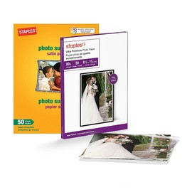 Staples Supreme Satin Photo Paper, 8.5-inch W x 11-inch L, 100/Carton (ST19893VS)