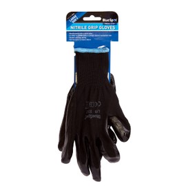 Blue Spot Tools 23010 Nitrile Grip Gloves (Large), Black
