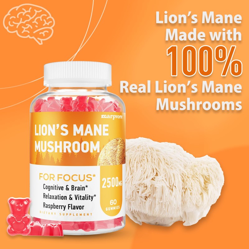 Lions Mane Gummies, Organic Lion's Mane, Lions Mane Gummies for