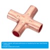 PATIKIL 1/4 Inch ID Copper Union Cross Pipe Fitting, 4