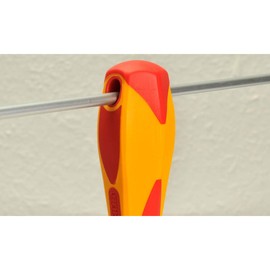 BONDHUS No.2408 Negative Insulated (VDE) Screwdriver, Blade Blade 0.3 inches (8 mm) x Shaft Length 6.9 inches (175 mm), Total Length: 11.4 inches (290 mm), Grip Diameter: 1.4 inches (36 mm)