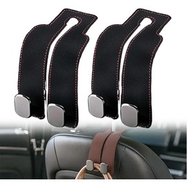 Gancho para Reposacabezas Auto, Organizador de Asiento Trasero 2026, Gancho Doble para Bolsas y Carteros, Organizador para Asiento Trasero - Para Bolso, Mochila, Paraguas. (2 Negro)