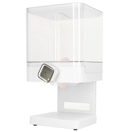 gernie Cereal Dispenser Cereal Dispenser Countertop Single Compartment White Container Single Barrel Self Service Storage Machine for Multiple Grain, Plastic Jar Single Grid, gernie5vs7zfro1d
