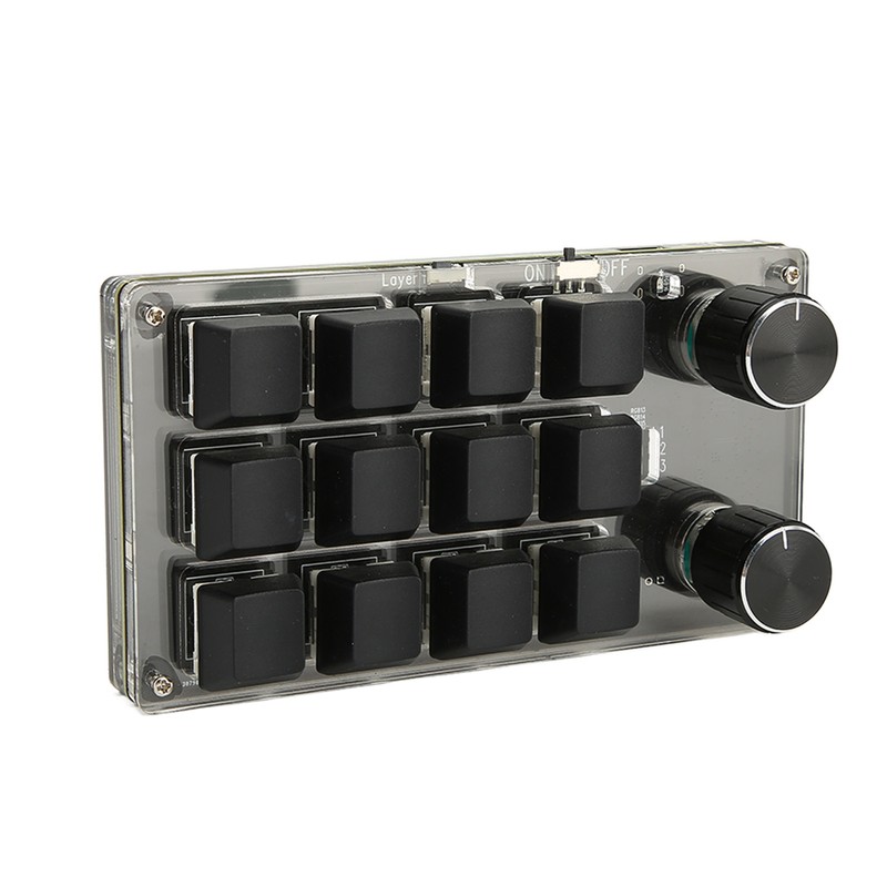 12 Key Mechanical Keyboard Support Wired USB Wireless Bluetooth DIY