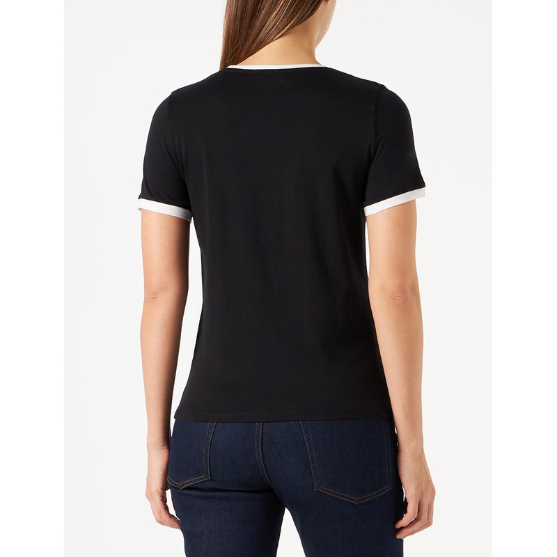 Naf Naf Women's Oflash T-Shirt, Black/ecru