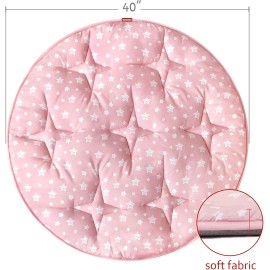 Moonsea Round Kid Play Mat Nursery Rug Soft Crawling Non Slip Cushion Play Mat for Girls