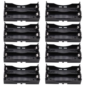 XFFCSEC 18650 Battery Holder: 10 Pcs 2 Slots x 3.7V Black with Pin Plastic Cell Holder Great for Flat top 18650 Batteries in Light Applications.