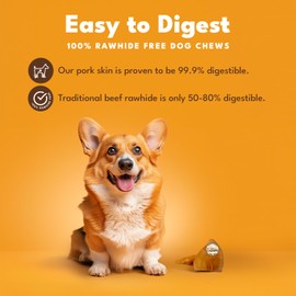 Pork Chomps Roasted Pork Skin Dog Chews, 5-inch Ear Shapes, 1.6 Ounce (Pack of 1)