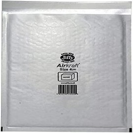 Jiffy Airkraft Postal Bags Bubble-lined Peel and Seal No.4 White 240x320mm Ref JL-AMP-4-10 [Pack of 10]