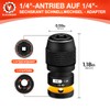 Impact Wrench Bit Adapter, 1/4" Square Drive to 1/4" Hex