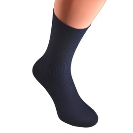 10 Pairs of Plain Coloured Men's or Women's Socks without Rubber, Hand-Linked Sizes 35 to 50 Available, Dark Mix