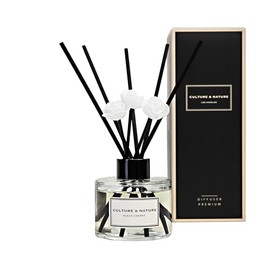 CULTURE & NATURE Reed Diffuser Set 4oz (120ml) Black Cherry Scented Diffuser with Sticks Home Fragrance Reed Diffuser for Bathroom Shelf Decor