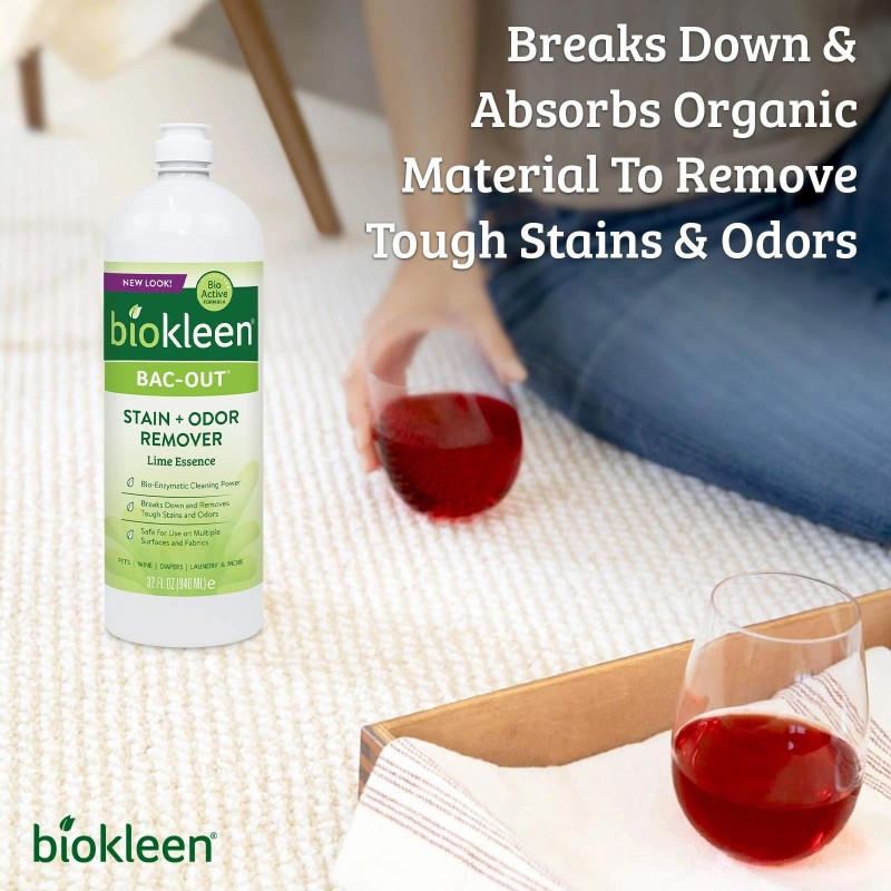 Biokleen Bac-Out Enzyme Stain Remover - 32 Ounce - Natural