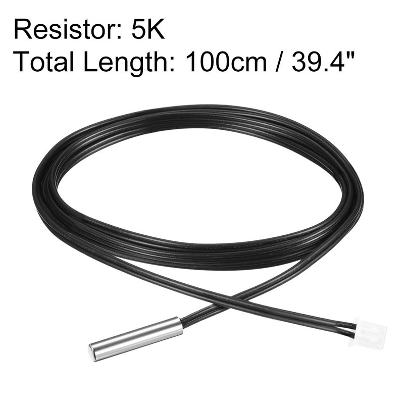 sourcing map 5K NTC Thermistor Probe 39.4 Inch Stainless Steel