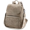 VASCHY Backpack for Women, Chevron Quilted Vegen Leather Flap Backpack