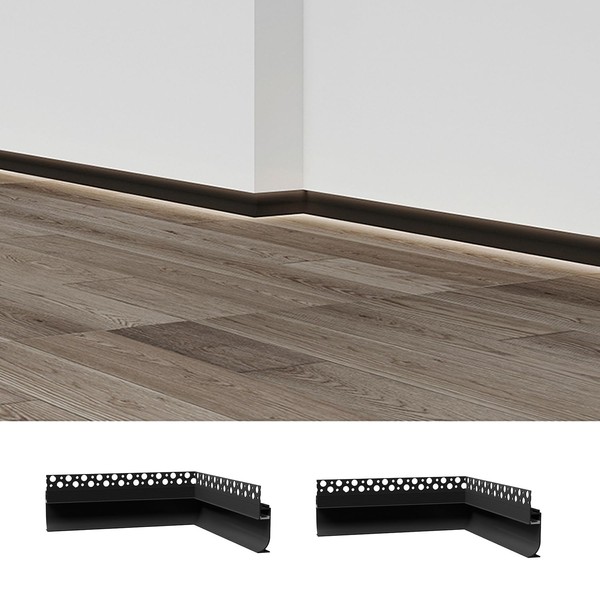 Besseto 2Pair/4PCS Baseboard LED Aluminum Channel Inner Corner, L-Shape Angle