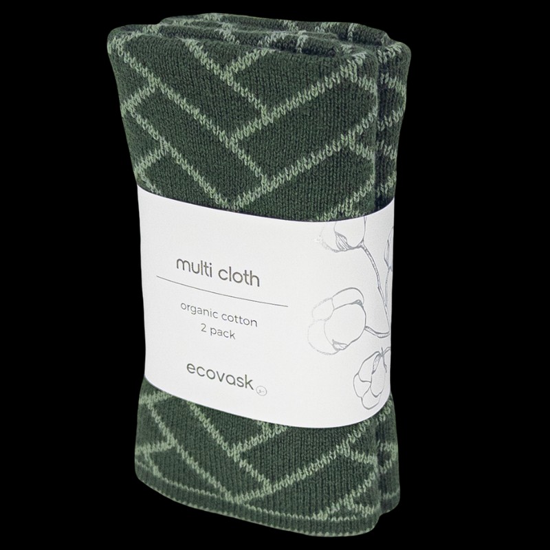 Ecovask Wash Cloth / Multi Cloth 2 Pack Organic Cotton,