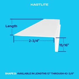 KASTLITE Linear Under Cabinet Light Cover Replacement | White Ribbed Acrylic Undercabinet Lens Diffuser | 36" L x 2-3/4"W x 15/16" H | Under Counter Lights for Kitchen, Bathroom & Vanity | Shape D