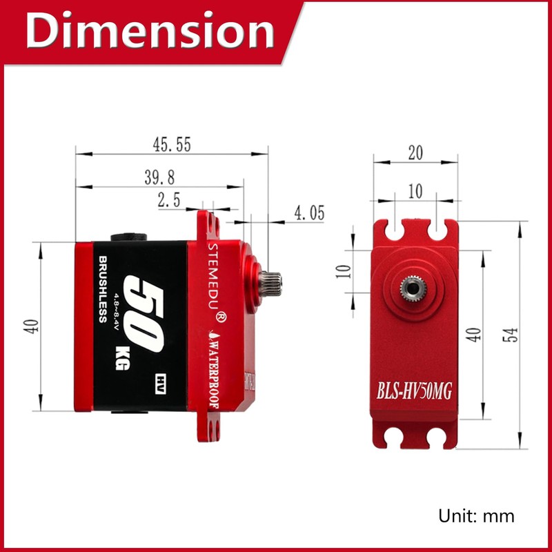 50KG Waterproof Servo High Torque RC Digital Servo Brushless Motor