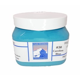 Chalk Style All-in-One Paint: Eco-friendly, matte finish for furniture, home decor, cabinets, and crafts. Low voc and odor. 16oz #30 Carolina Blue (Shady Bay Blue)