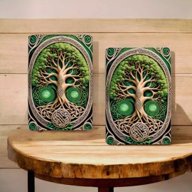 EGgifts Celtic Tree of Life Metal Wall Sign 8x12 Inch Irish Art with Floral Knotwork
