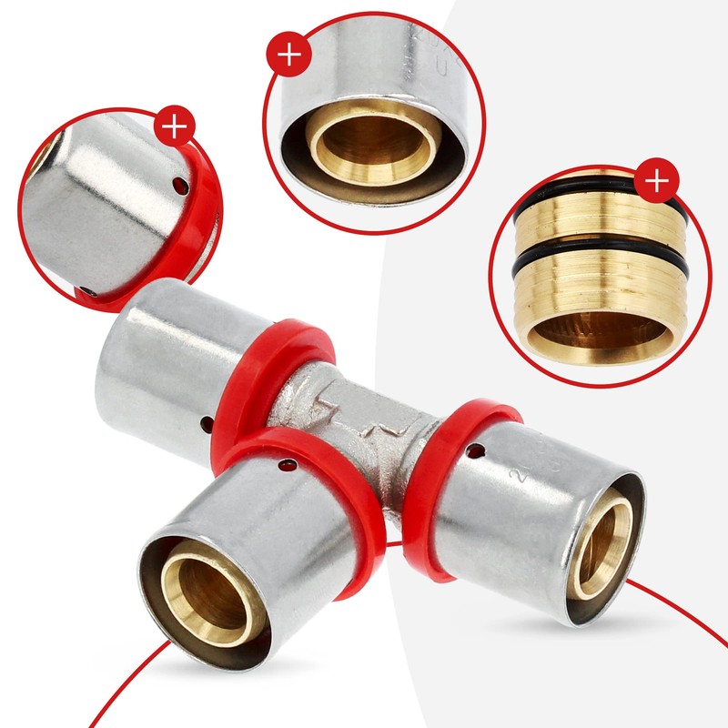 T-Piece PEX Press Fitting 20 x 20 x 20 mm