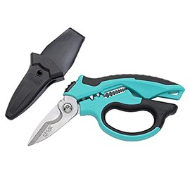 C.JET TOOL 8" Stainless Angle Type Electrician Scissors Heavy Duty Professional for Aluminium Copper Soft Cable