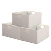 Fabric Storage Bin 3 Pack Foldable Cotton Linen Storage Basket