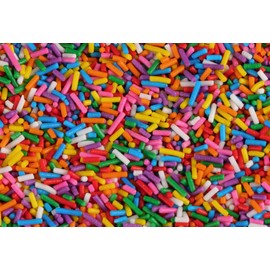 RAINBOW SPRINKLES 6lbs; Dairy Free, Gluten-free, Egg Free, Vegan, Nuts Free, Kosher, Sprinkle Medley Mix, For Baking, Decorating, Cookies, Cupcakes, Cakes, Topping, Jimmies, Sugar Shapes, Large Pouch, 6 LBS, CRUNCHY!