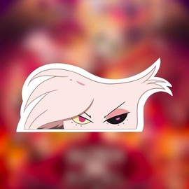 Angel Dust Peeker- Hazbin Hotel | Waterproof Vinyl & Holographic Sticker | Water Resistant Matte Sticker | Laminated Sticker Protection - Sticker Size: Large Peeker, Material: Holographic