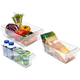 Rotho loft 3-piece fridge organiser, transparent, plastic, 45 x 35 x 25 cm
