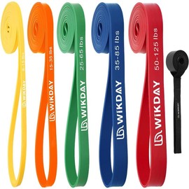 Resistance Bands, Pull Up Bands, Workout Bands for Exercise, Thick Heavy Resistance Band Set with Door Anchor, Elastic Bands for Body Stretching, Crossfit Training at Home/Gym for Men & Women - Colour: Multicolor(8-85LBS)