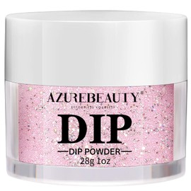 AZUREBEAUTY AZUREBEAUTY Nail Dip Powder Pink Glitter Color, Dipping Powder French Nail Art Starter Manicure Salon DIY at Home, Odor-Free and Long-Lasting, No Needed Nail Lamp Curing, 1 Oz