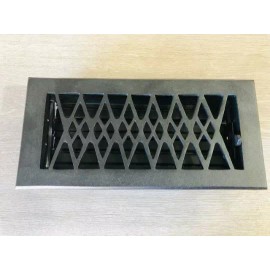 MIDWEST CRAFT HOUSE IRON ADJUSTABLE FLOOR VENT REGISTER ORNATE VINTAGE DESIGN 4" X 10" DIFFUSOR HOME