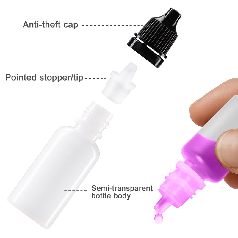 Apstqeeo 30pcs, 5ml Plastic Dropper Bottles with Squeezable Dispenser and