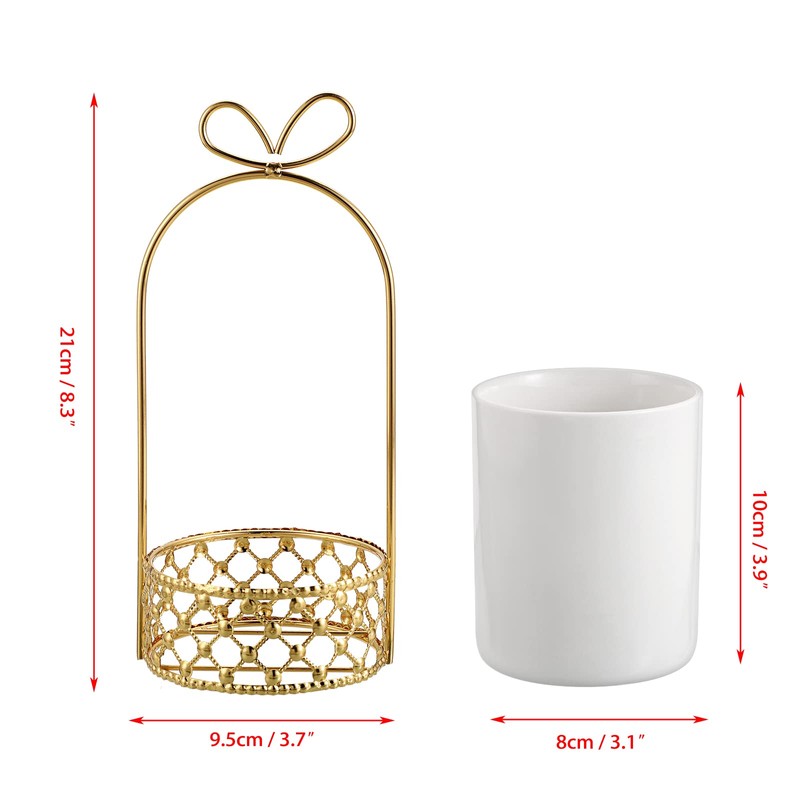 JUXYES Ceramic Silverware Holder For Tabletop, White Cutlery Holder With