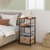 VECELO Tall Side Table, 3-Tier Telephone Stand with Storage Shelf