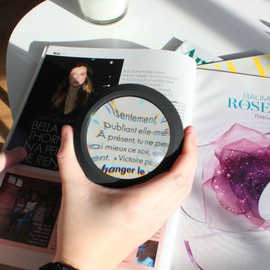 FISHTEC - Clip-on magnifying glass - Paper press - Touch system - Dioptre: Magnification X5-3 LED lighting - Ideal for reading, newspapers, magazines, precision work - Aluminium