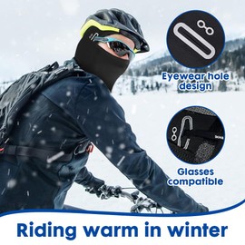 yotutun Balaclava, Face Mask, Winter Face Cover, Warm Ski Mask, Windproof, Waterproof Headgear for Outdoor Sports, Cycling, Skiing, Motorcycle, Bicycle, black