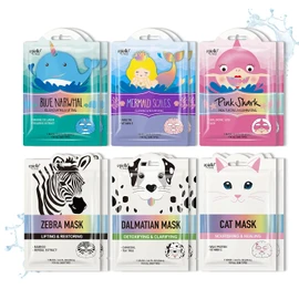 Epielle Character Face Mask Wave & Wild 12 Pack, Fun & Effective Korean Skin Care, Spa Party Favors, Easter Basket Stuffers, Birthday Gifts for Women, Self Care Gifts