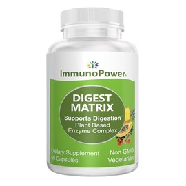 ImmunoPower Enhanced Super Digestive Enzymes, Supports Digestion, Comfort, digesting Plant-Based Foods, Non-GMO, Vegetarian, 60 Capsules