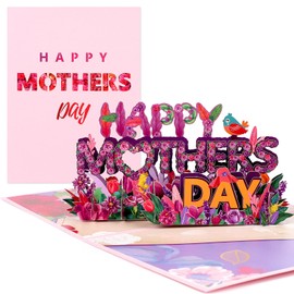SULOLI 3D Mother's Day Card, Birthday Card for Mum Special, 3D Pop Up Greeting Card Mother's Day with Beautiful Paper Cut for Mum Birthday