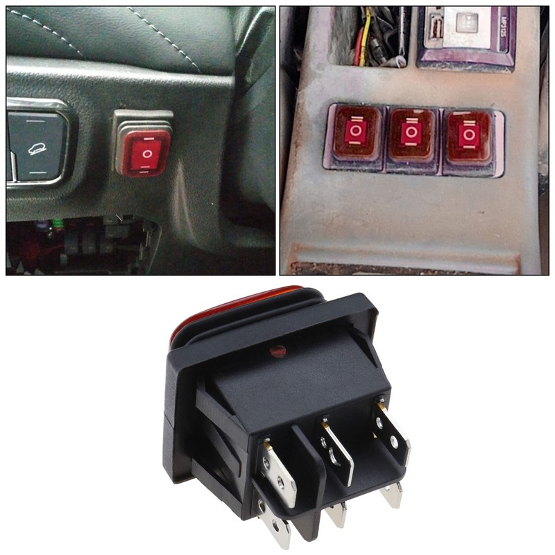 VGOL 2PCS Rocker Toggle Switch Red LED Light 3 Position
