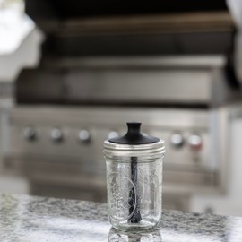 Jarware Silicone Black Basting Brush Lid For Wide Mouth Mason Jars