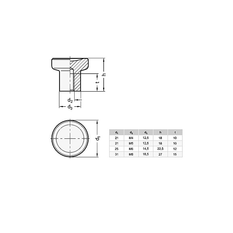 Ganter Normelemente GN 676.5-25-M6-A Knurled Knob Stainless Steel Silver Handle